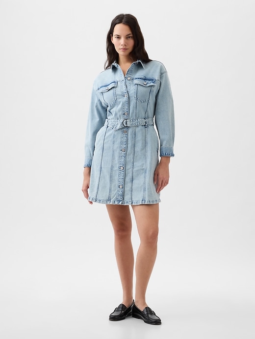 Belted Denim Mini Dress | Gap