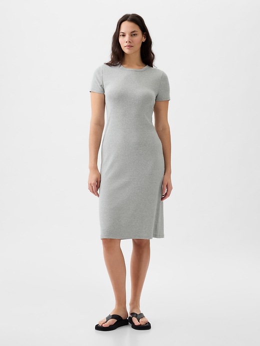 Image number 4 showing, Modern Rib Midi T-Shirt Dress