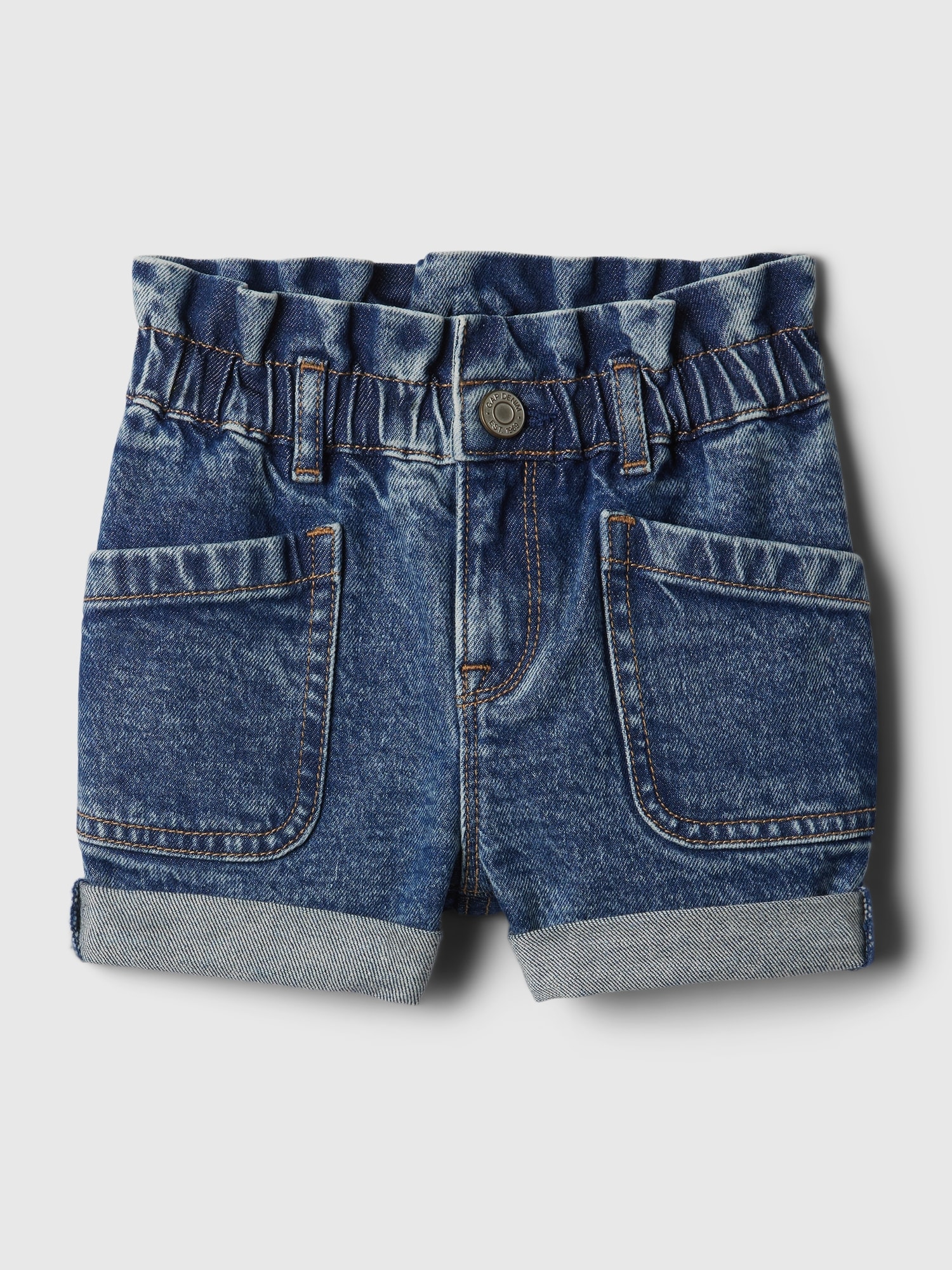 Gap Baby Just Like Mom Ruffle Denim Shorts In Dark Indigo