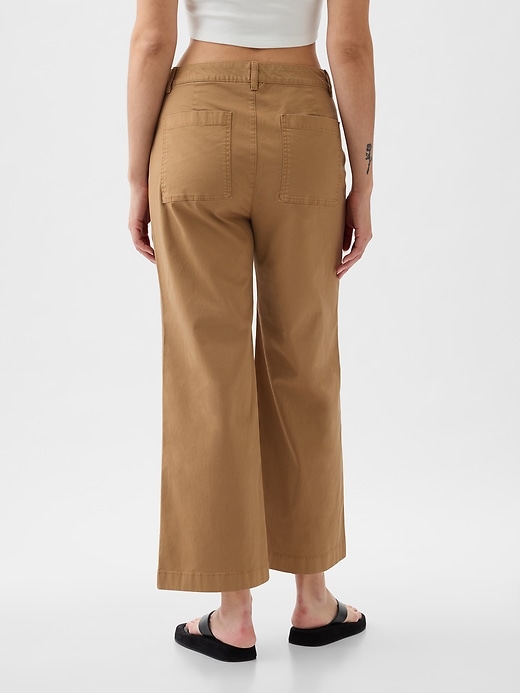Image number 6 showing, High Stride Wide-Leg Ankle Khakis
