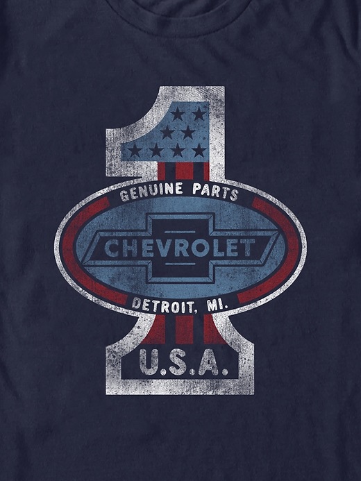 2 of 8 showing, with the color Navy of product General Motors Chevrolet Graphic Tee
