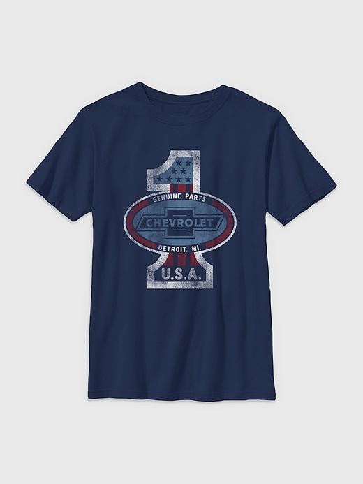 1 of 8 showing, with the color Navy of product Kids General Motors Chevrolet Graphic Tee