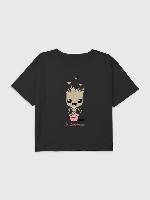 Image number 1 showing, Kids Guardians of the Galaxy Baby Groot Graphic Boxy Crop Tee