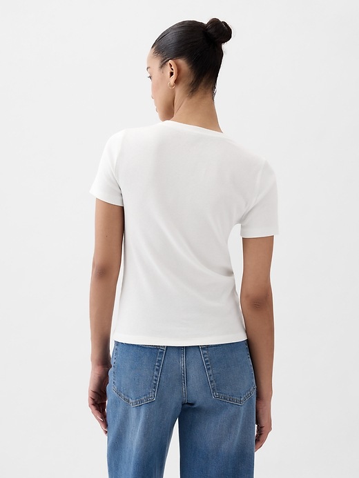 2 of 8 showing, with the color optic white of product Modern Rib Henley T-Shirt
