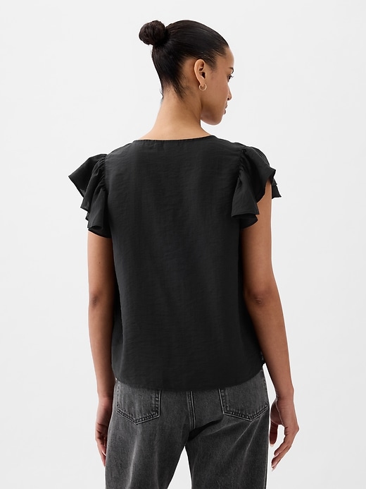 2 of 8 showing, with the color BLACK of product Flutter Sleeve Shirt