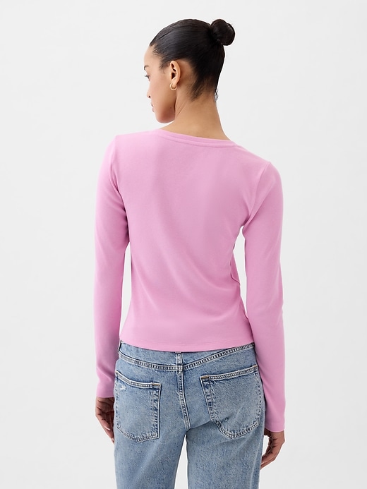 2 of 8 showing, with the color sugar pink of product Modern Rib Cropped T-Shirt