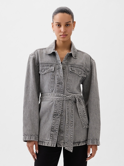 Image number 1 showing, Belted Denim Shirt Jacket