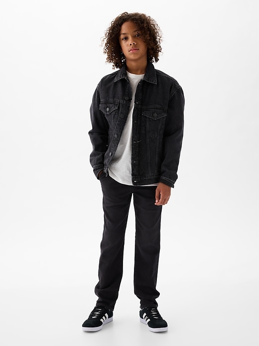 1 of 8 showing, with the color black wash of product Kids Denim Joggers