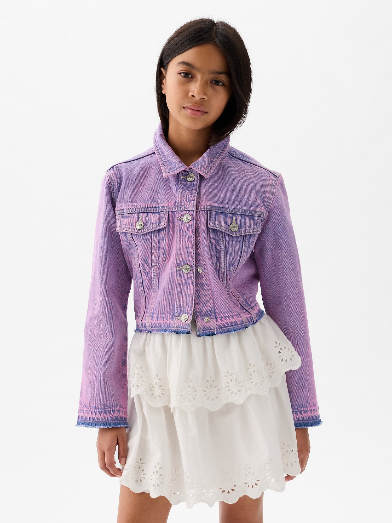 Kids Cropped Icon Denim Jacket