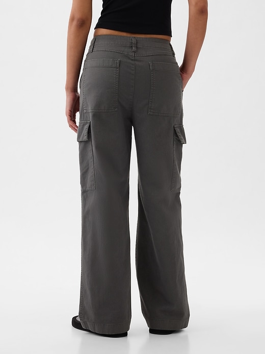 Image number 4 showing, Mid Rise Loose Khaki Cargo Pants