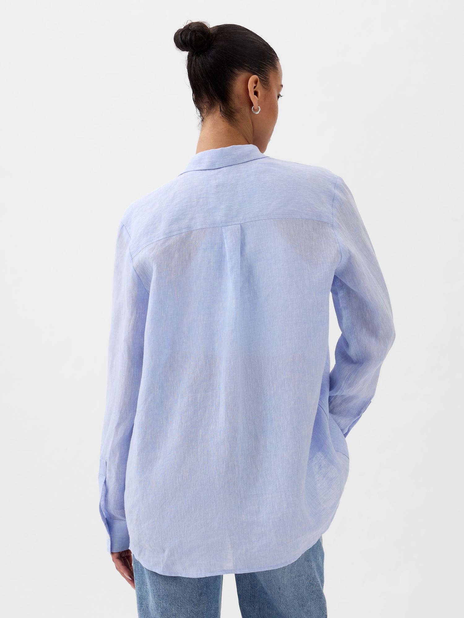 100 Linen Boyfriend Shirt Gap