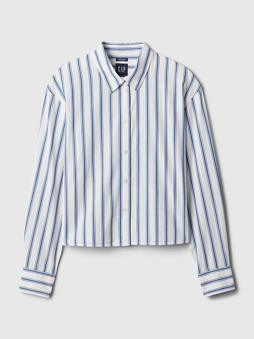 Image number 4 showing, Organic Cotton Poplin Cropped Shirt