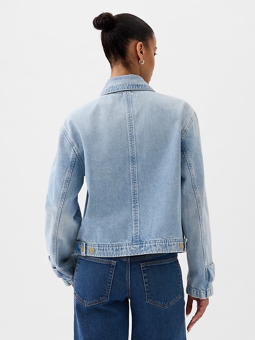 2 of 8 showing, with the color light indigo of product Denim Utility Shirt Jacket