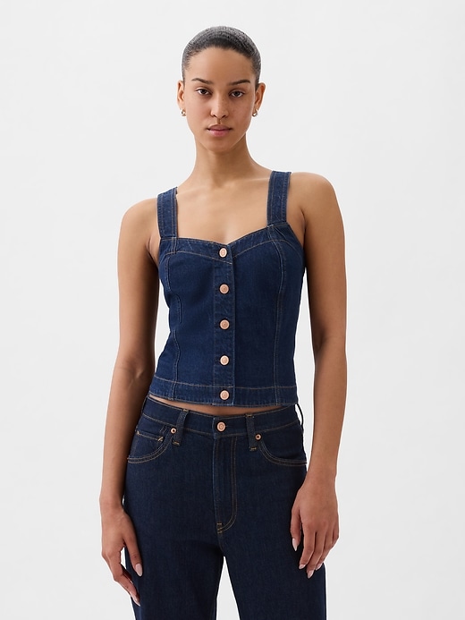 Image number 1 showing, Denim Corset Tank Top