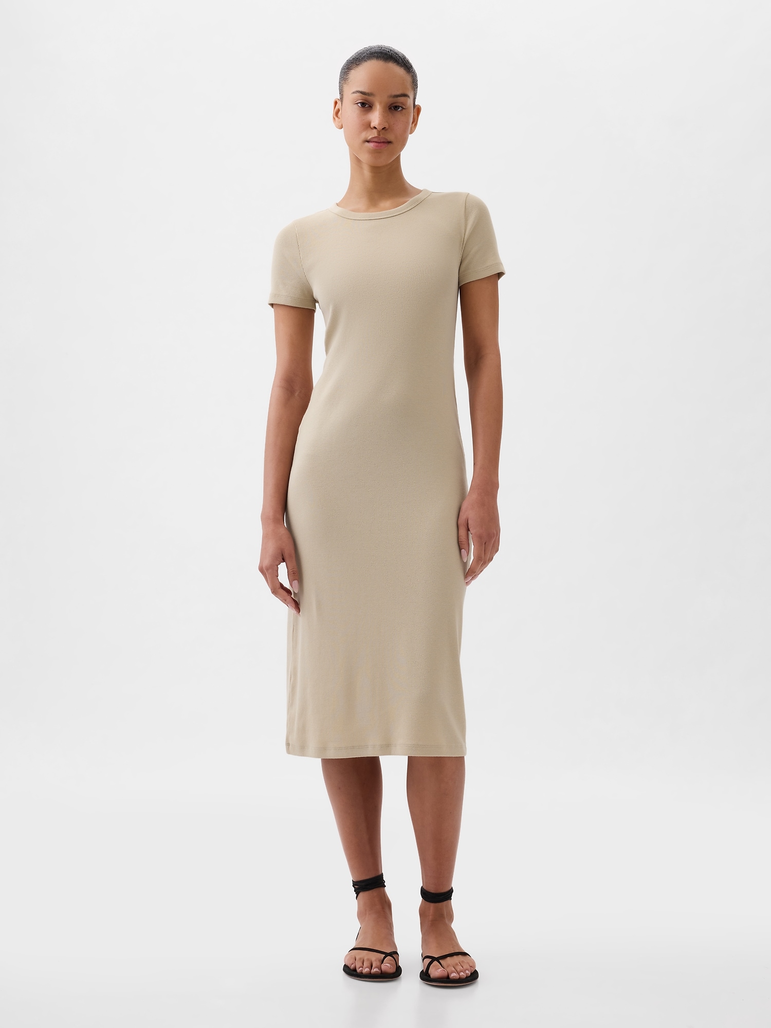 Modern Rib Midi T-Shirt Dress