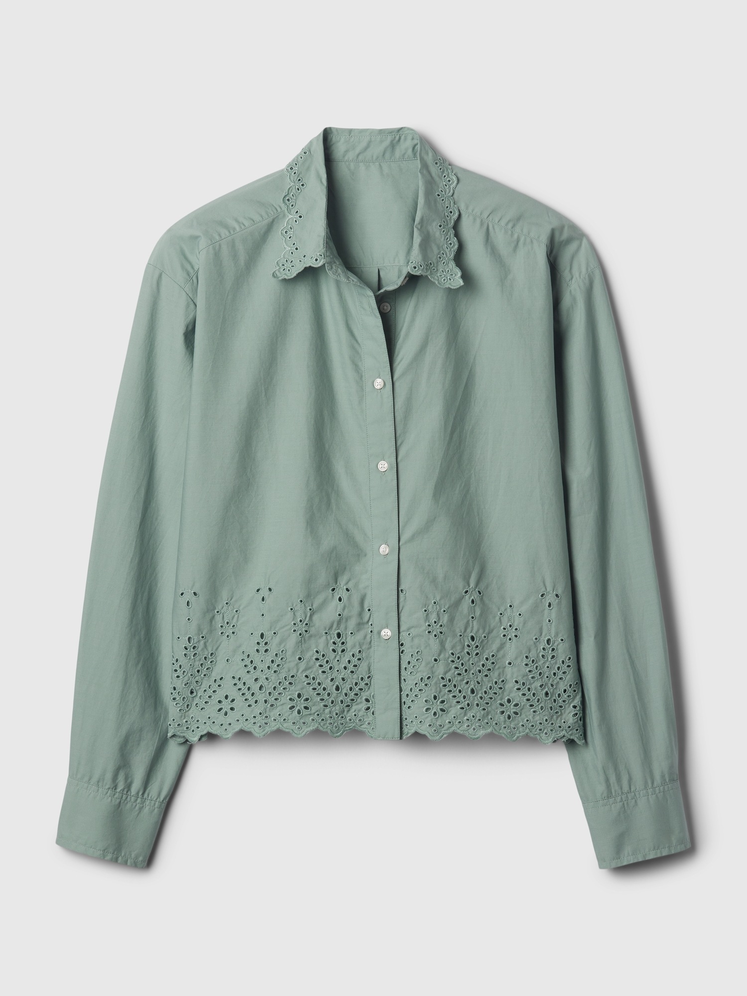 Eyelet Crop Shirt