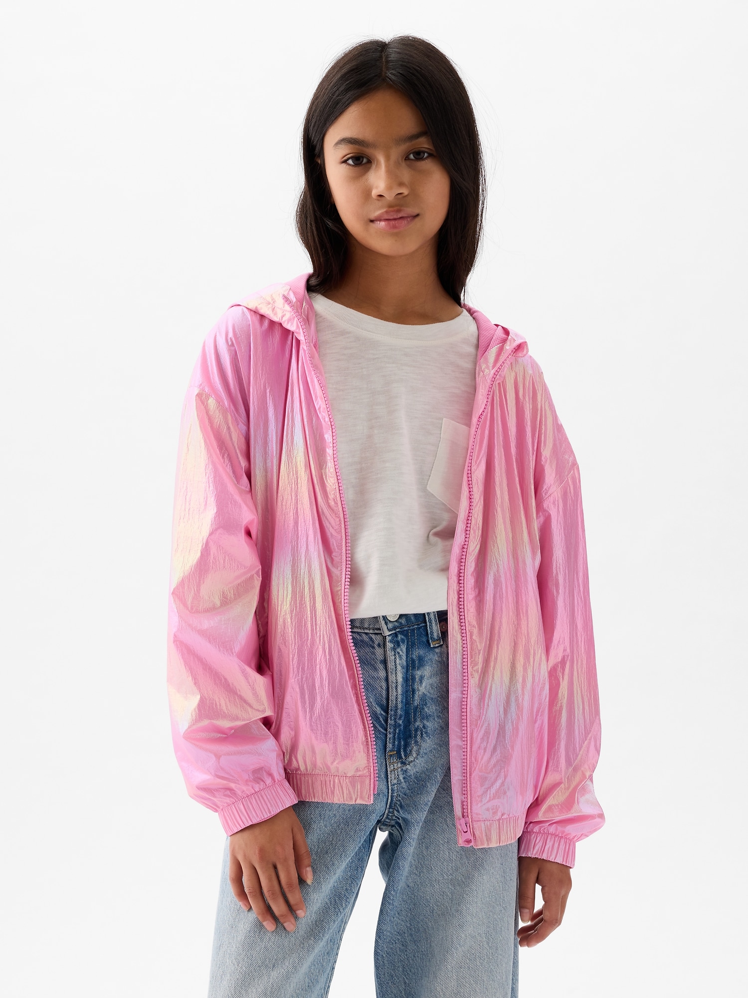 Kids Metallic Shine Windbreaker Jacket | Gap