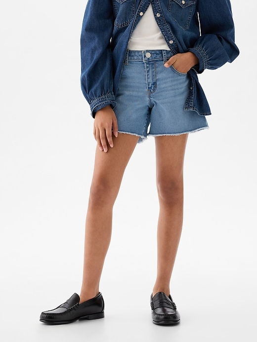 2 of 8 showing, with the color medium wash of product Kids Midi Shorts