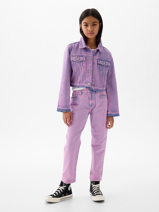1 of 8 showing, with the color SUGAR PINK of product Kids High Rise Girlfriend Jeans