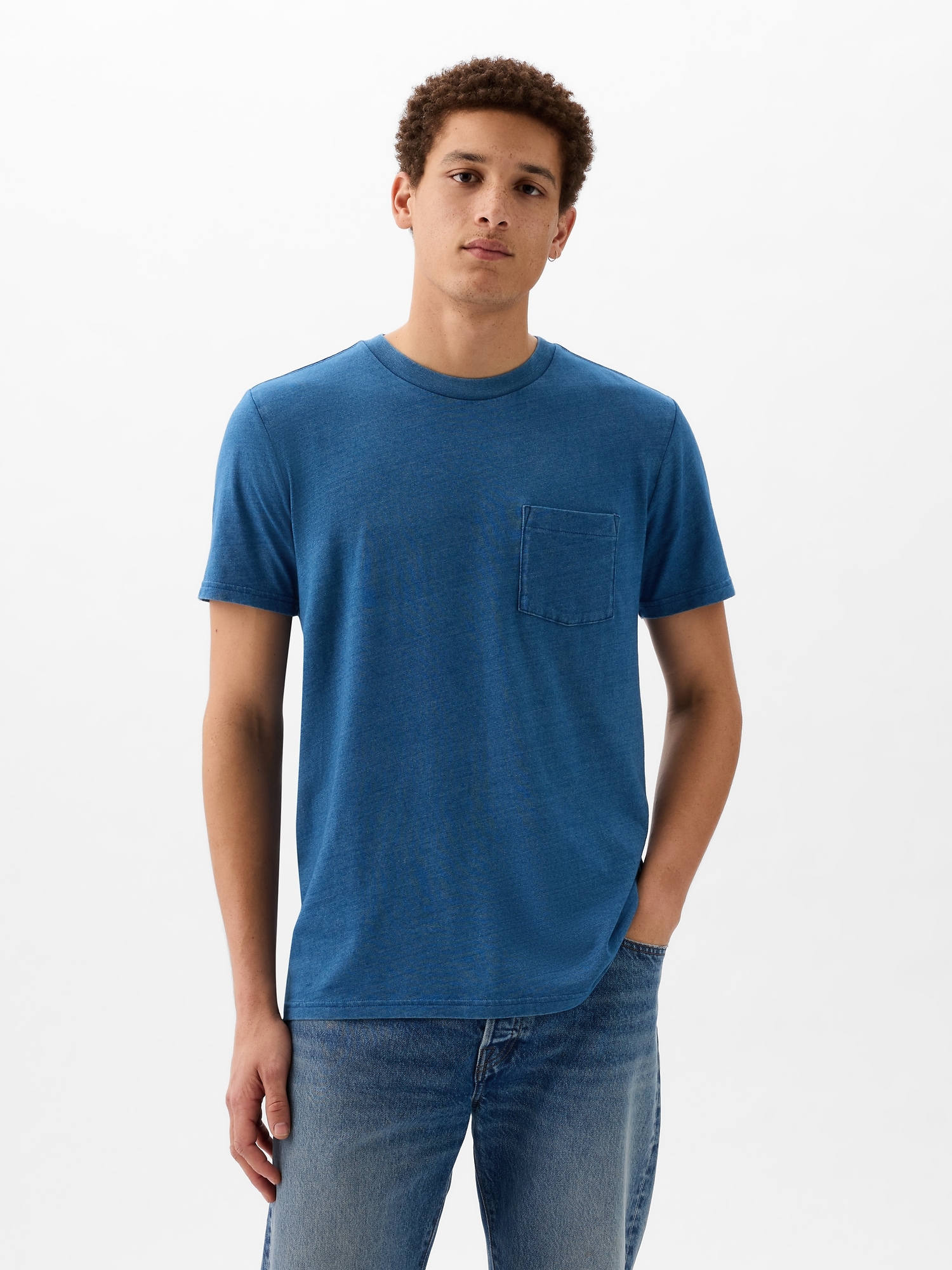 Gap Organic Cotton Pocket T-shirt In Medium Indigo