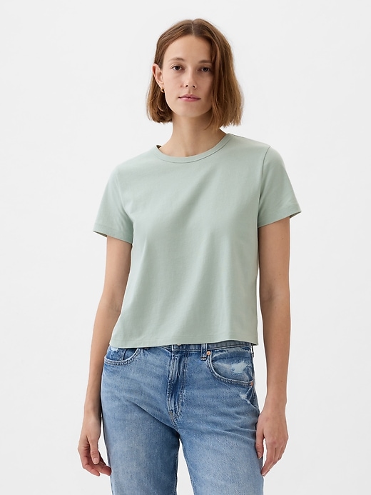 Image number 1 showing, Organic Cotton Vintage Shrunken T-Shirt