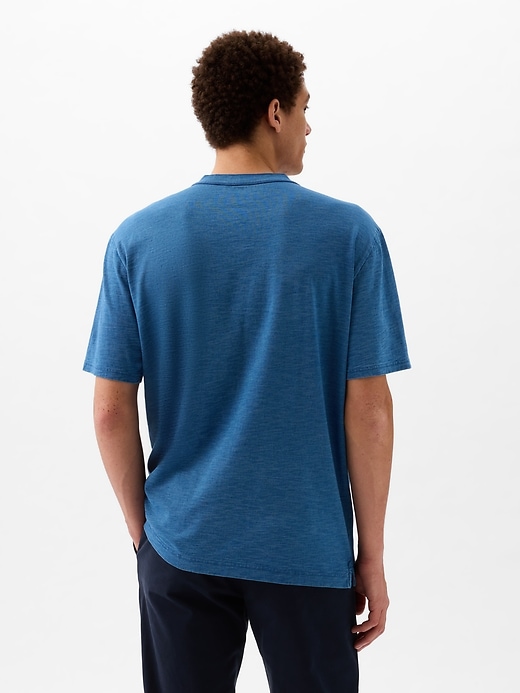 2 of 8 showing, with the color medium indigo of product Henley T-Shirt