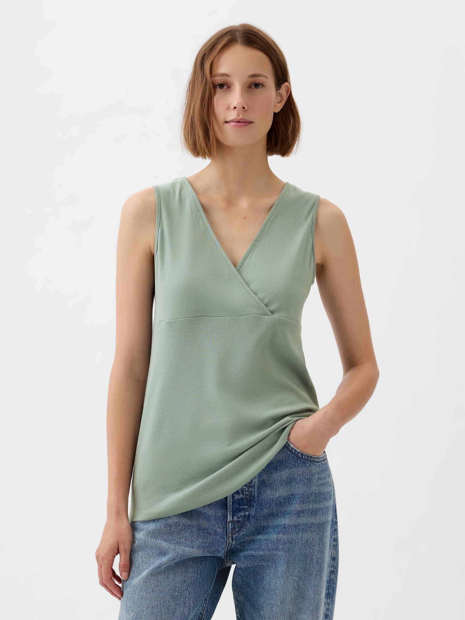 Maternity V-Neck Nursing Tank Top