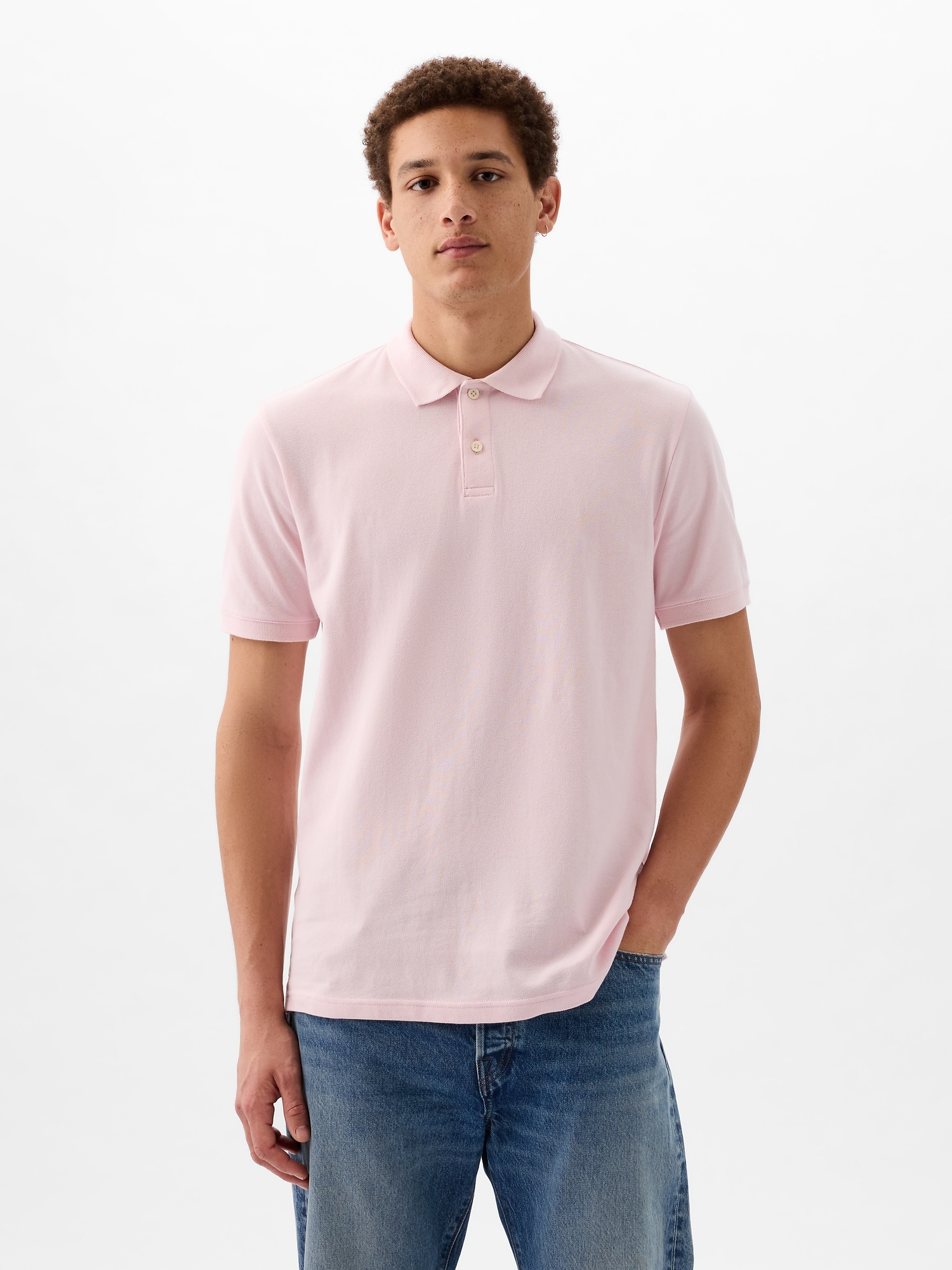 Gap Pique Polo Shirt Shirt In Light Peony