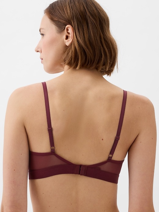 2 of 8 showing, with the color deep garnet purple red of product Sheer Mesh Bralette