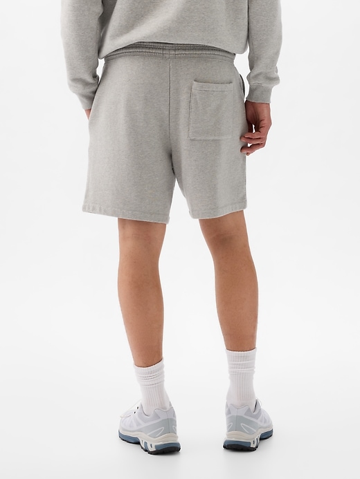 2 of 8 showing, with the color light heather grey of product 7" French Terry Shorts with E-Waist
