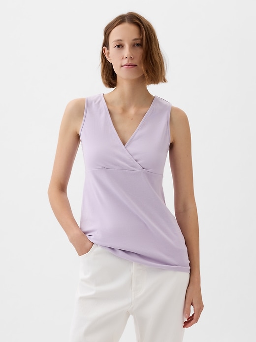 Image number 4 showing, Maternity V-Neck Nursing Tank Top