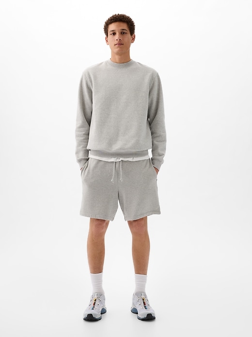 1 of 8 showing, with the color light heather grey of product 7" French Terry Shorts with E-Waist