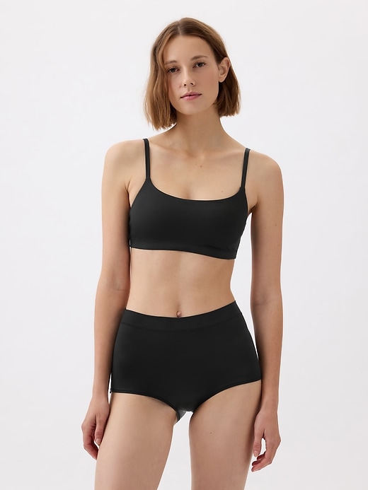 1 of 8 showing, with the color black of product Satin Scoop Bralette