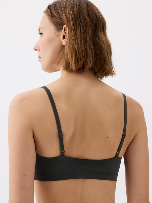 2 of 8 showing, with the color black of product Satin Scoop Bralette
