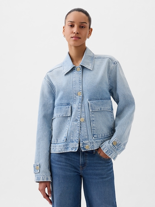 Image number 1 showing, Denim Utility Shirt Jacket