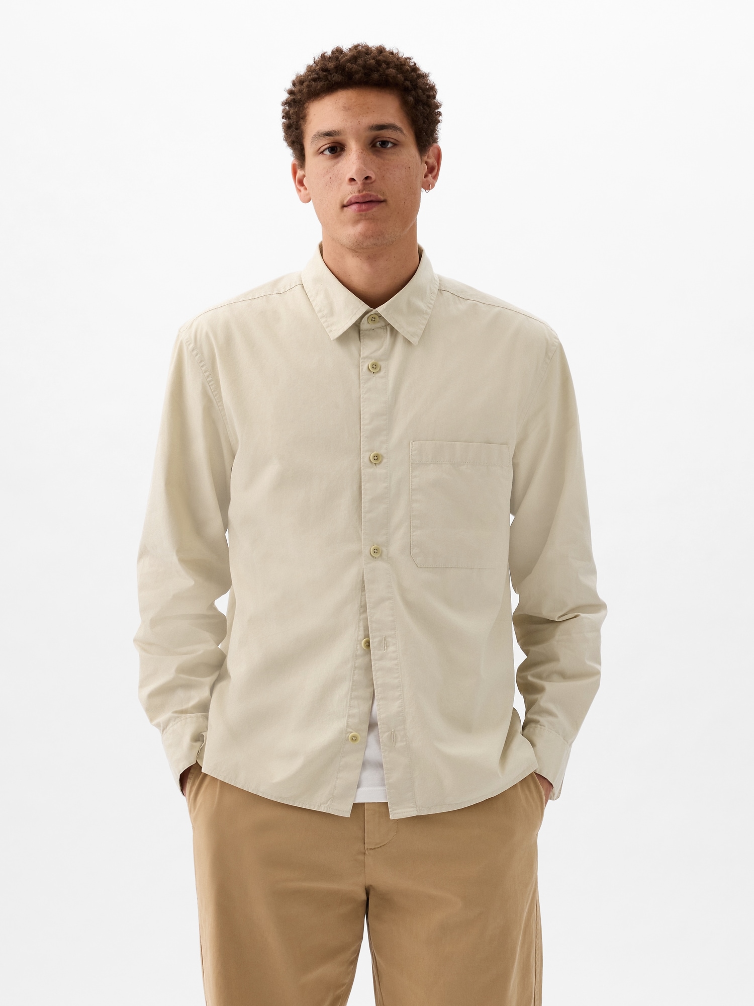 Gap Relaxed Twill Shirt In Moonstone