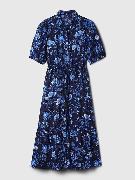 knee length dresses for ladies PROJECT GAP LENZING ECOVERO Puff Sleeve Midi Dress — GAP  (International) main image 0
