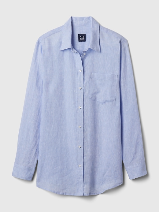 Image number 4 showing, 100% Linen Boyfriend Shirt