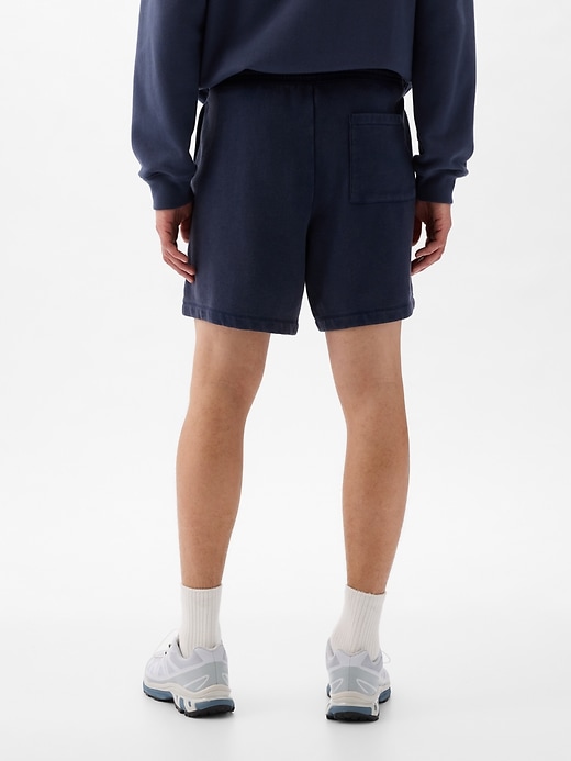 2 of 8 showing, with the color blue of product 7" French Terry Shorts with E-Waist
