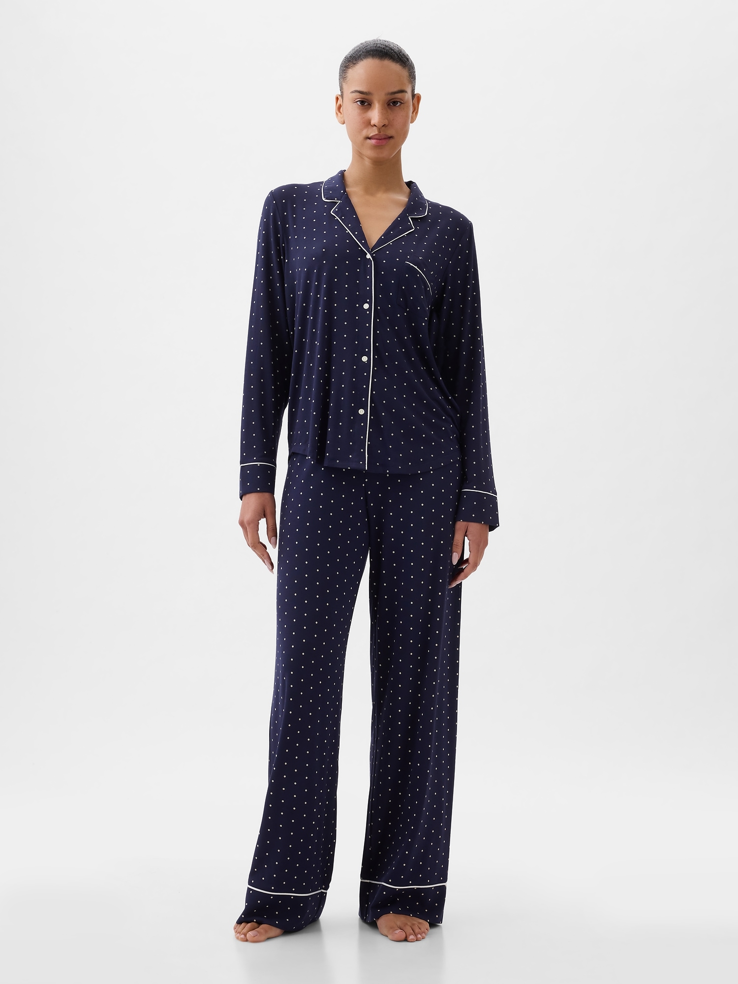 Gap Modal Pajama Shirt In Navy Dot