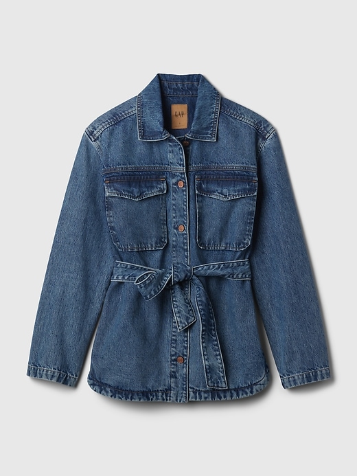 Image number 9 showing, Belted Denim Shirt Jacket