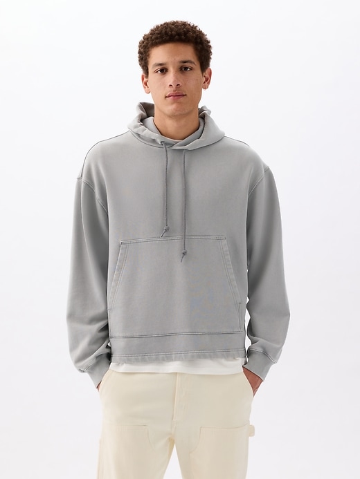 1 of 8 showing, with the color pilot grey of product Relaxed Heavyweight Hoodie