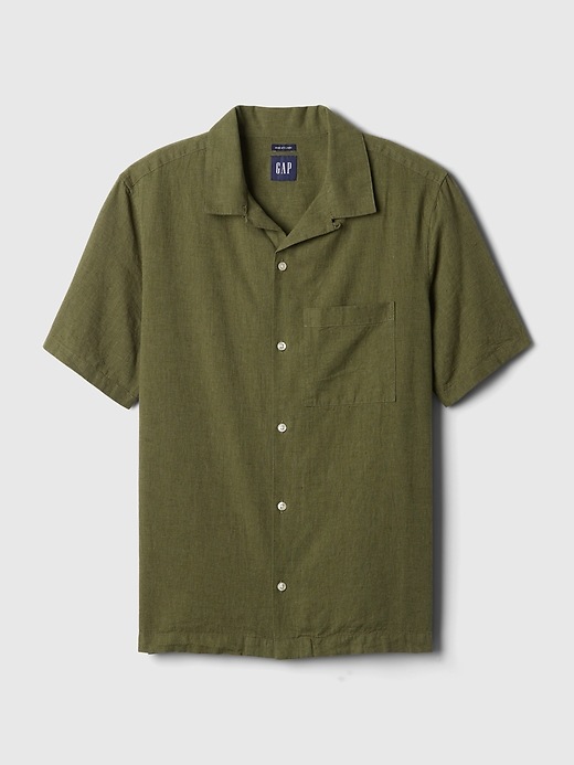 実寸XL90s OLD GAP Linen Rayon Short Sleeve 90'S GAP Old Gap Short Sleeve Open Collar Rayon x Linen