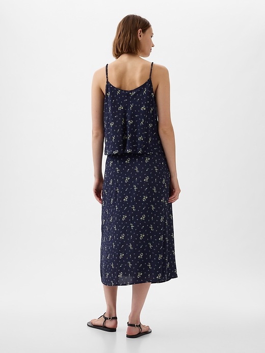 2 of 8 showing, with the color navy blue floral of product Cowl-Neck Cami Top