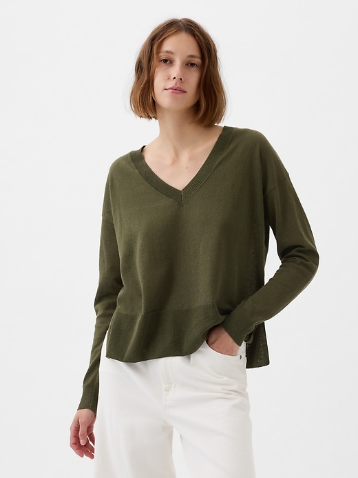Image number 10 showing, 24/7 Split-Hem Linen-Blend Sweater
