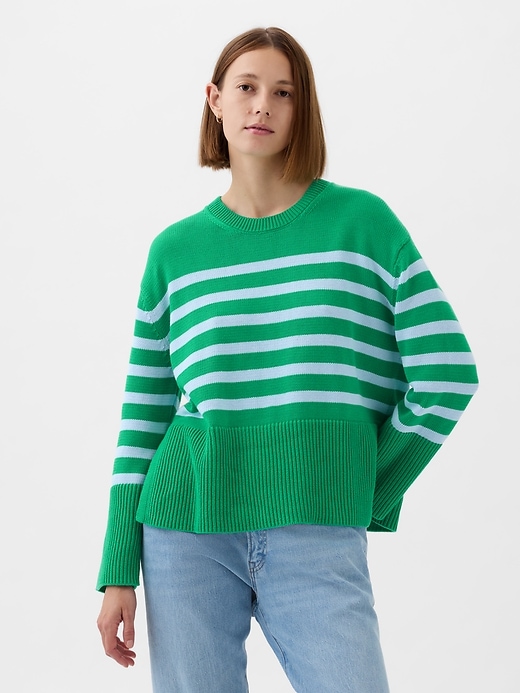 Image number 1 showing, 24/7 Split-Hem Stripe Sweater