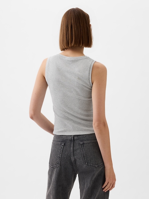 2 of 8 showing, with the color light heather grey of product Modern Shell Tank Top