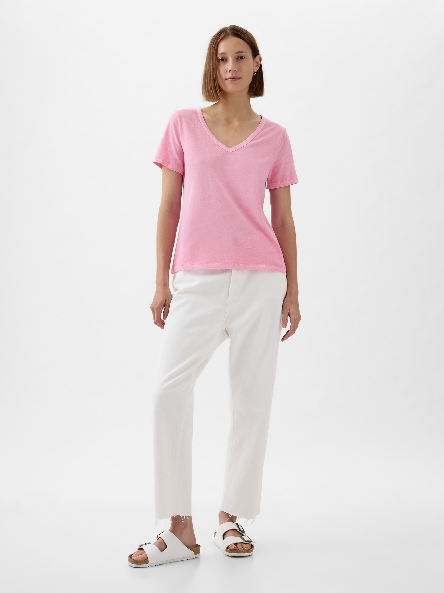 Organic Cotton Vintage V-Neck T-Shirt | Gap