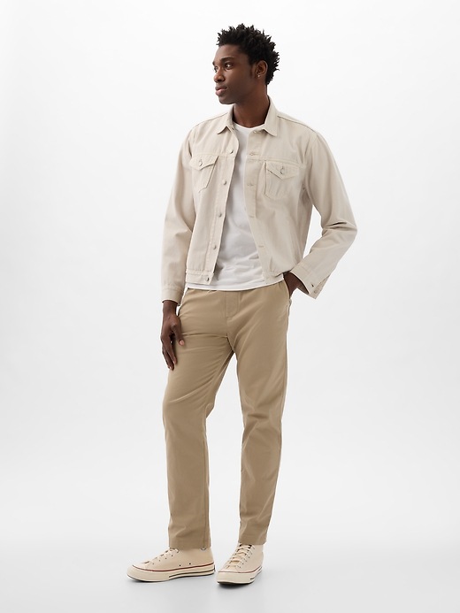 1 of 8 showing, with the color iconic khaki of product Pull-On Khakis with E-Waist