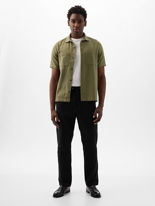 1 of 8 showing, with the color true black of product Pull-On Khakis with E-Waist
